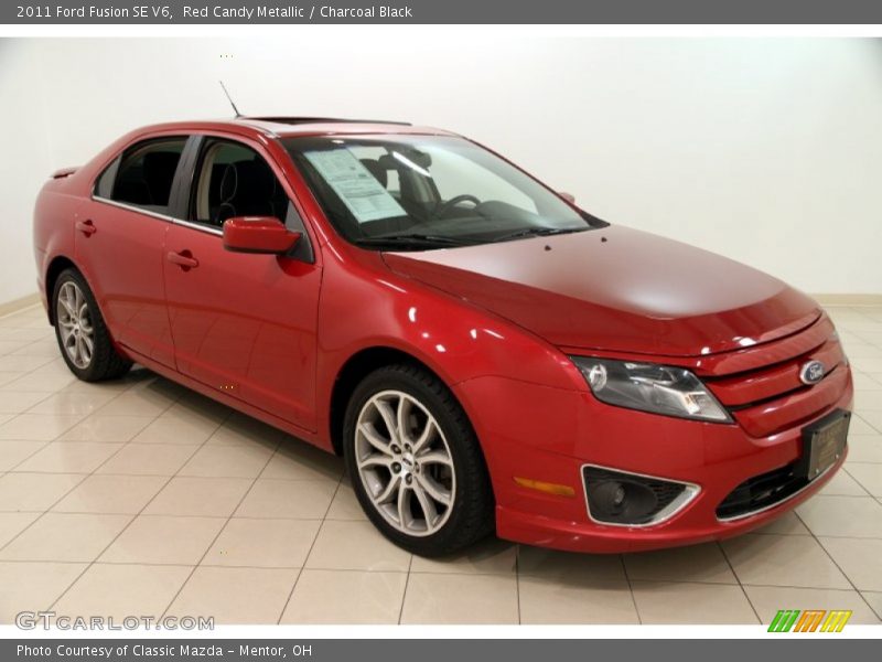 Red Candy Metallic / Charcoal Black 2011 Ford Fusion SE V6