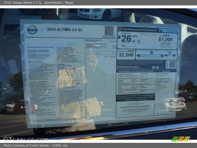 Java Metallic / Beige 2015 Nissan Altima 3.5 SL