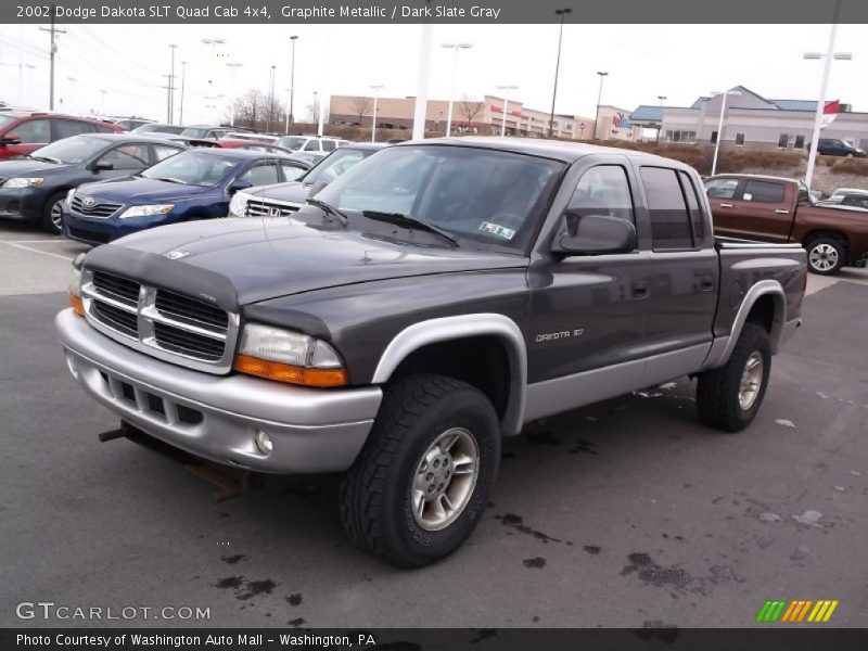 Graphite Metallic / Dark Slate Gray 2002 Dodge Dakota SLT Quad Cab 4x4