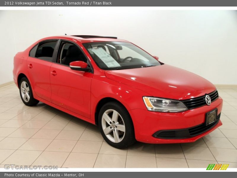 Tornado Red / Titan Black 2012 Volkswagen Jetta TDI Sedan