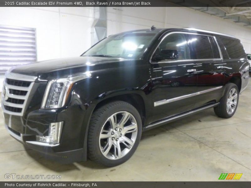 Black Raven / Kona Brown/Jet Black 2015 Cadillac Escalade ESV Premium 4WD