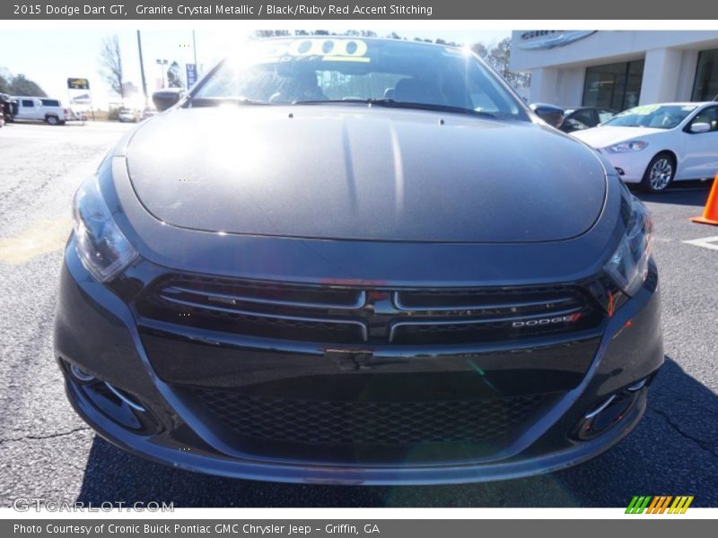 Granite Crystal Metallic / Black/Ruby Red Accent Stitching 2015 Dodge Dart GT
