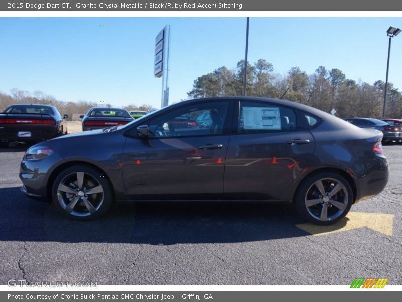 Granite Crystal Metallic / Black/Ruby Red Accent Stitching 2015 Dodge Dart GT