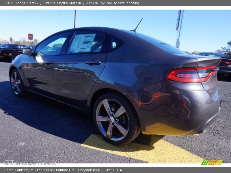 Granite Crystal Metallic / Black/Ruby Red Accent Stitching 2015 Dodge Dart GT