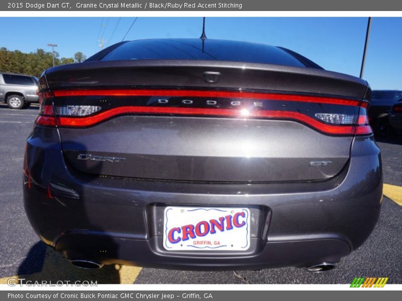 Granite Crystal Metallic / Black/Ruby Red Accent Stitching 2015 Dodge Dart GT