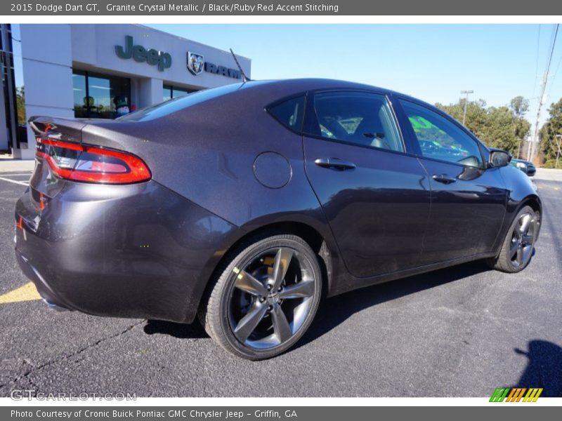 Granite Crystal Metallic / Black/Ruby Red Accent Stitching 2015 Dodge Dart GT