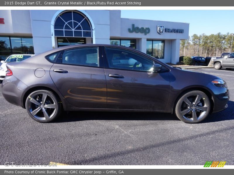 Granite Crystal Metallic / Black/Ruby Red Accent Stitching 2015 Dodge Dart GT