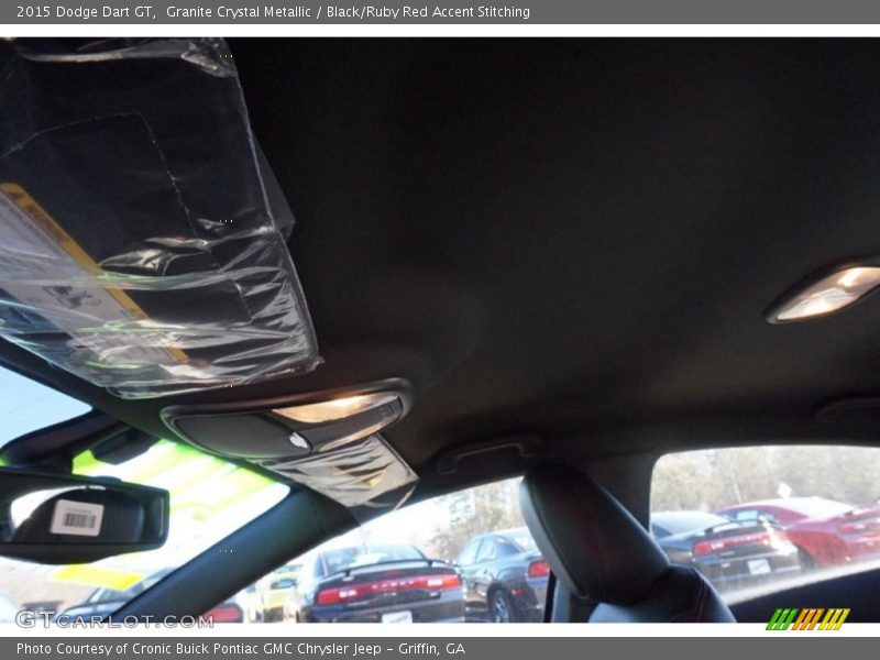 Granite Crystal Metallic / Black/Ruby Red Accent Stitching 2015 Dodge Dart GT
