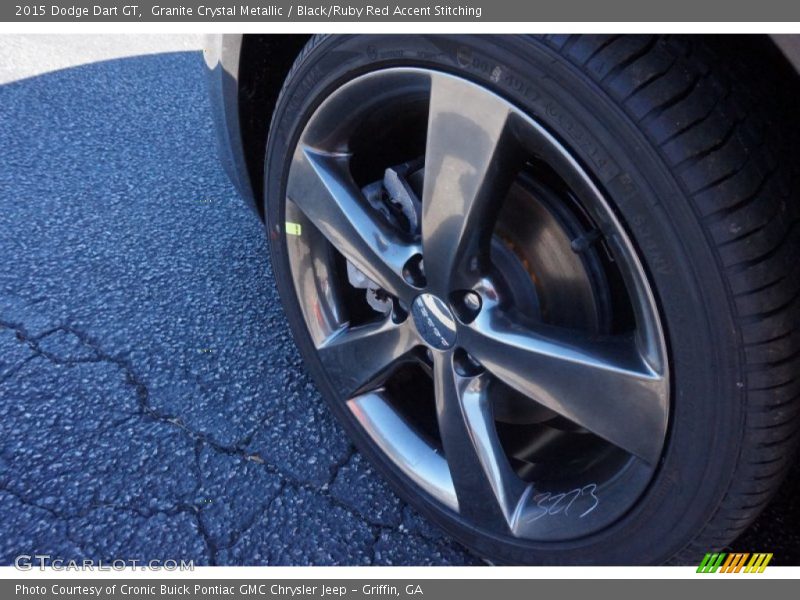 Granite Crystal Metallic / Black/Ruby Red Accent Stitching 2015 Dodge Dart GT