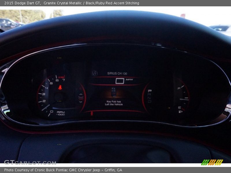 Granite Crystal Metallic / Black/Ruby Red Accent Stitching 2015 Dodge Dart GT