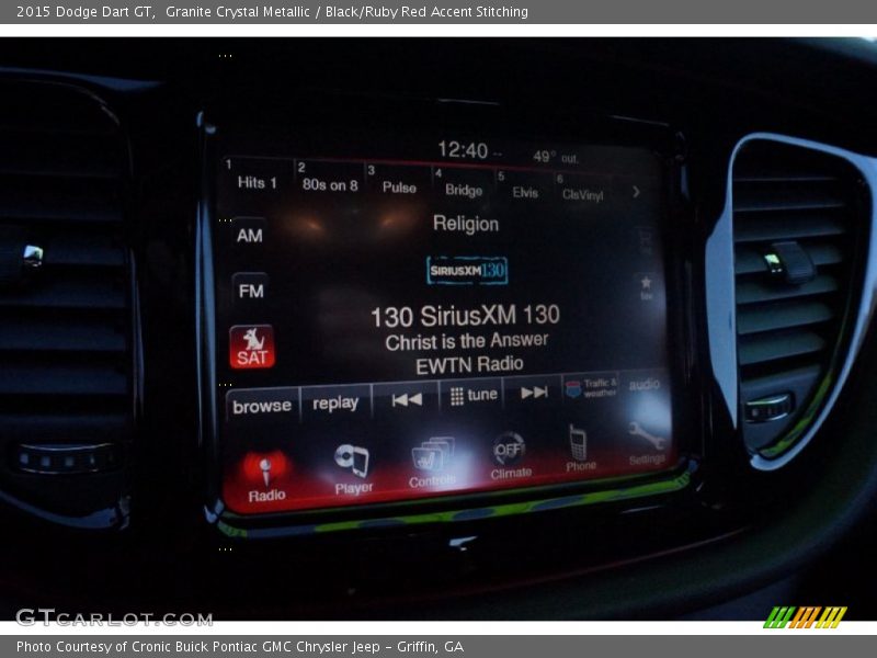 Granite Crystal Metallic / Black/Ruby Red Accent Stitching 2015 Dodge Dart GT