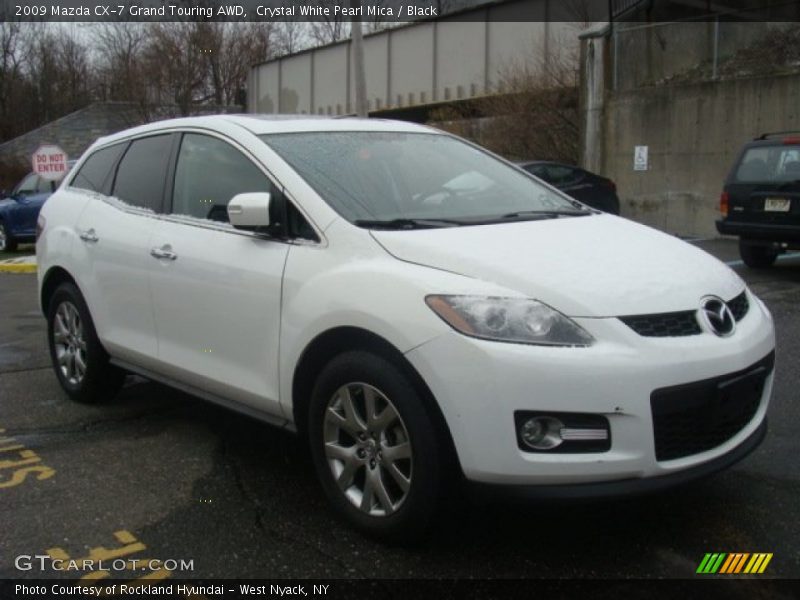 Crystal White Pearl Mica / Black 2009 Mazda CX-7 Grand Touring AWD