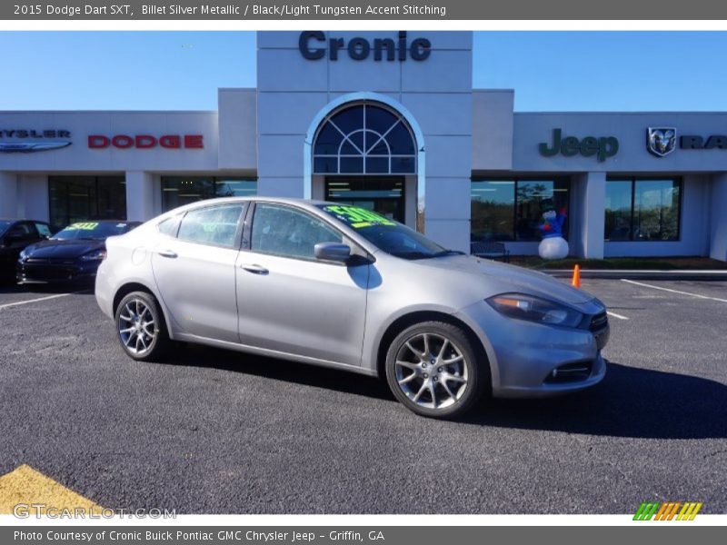 Billet Silver Metallic / Black/Light Tungsten Accent Stitching 2015 Dodge Dart SXT