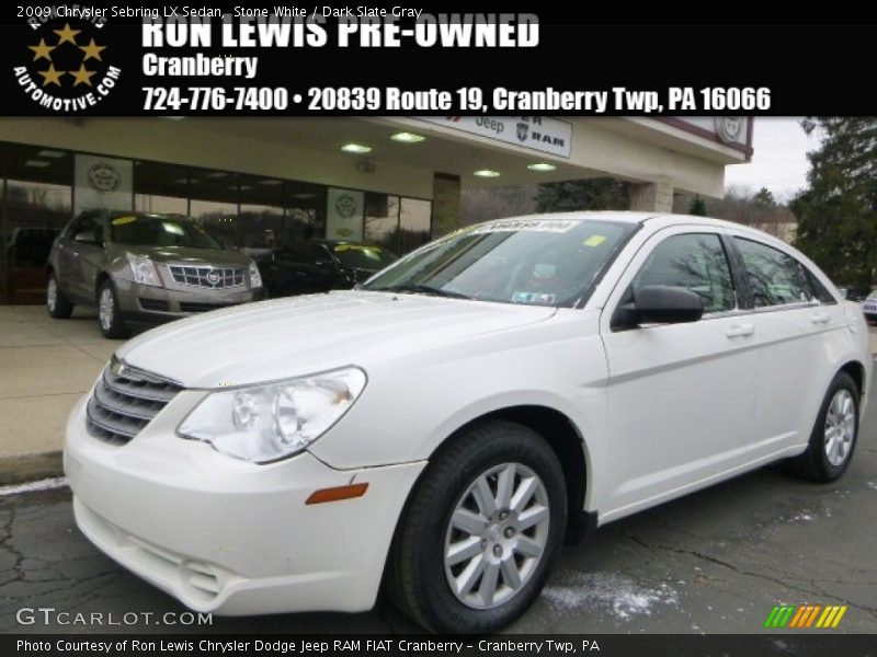 Stone White / Dark Slate Gray 2009 Chrysler Sebring LX Sedan