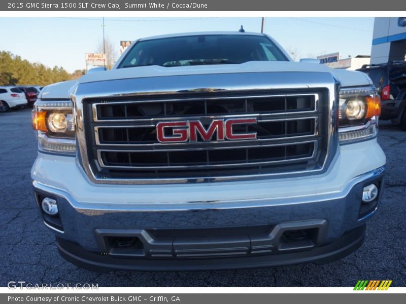 Summit White / Cocoa/Dune 2015 GMC Sierra 1500 SLT Crew Cab