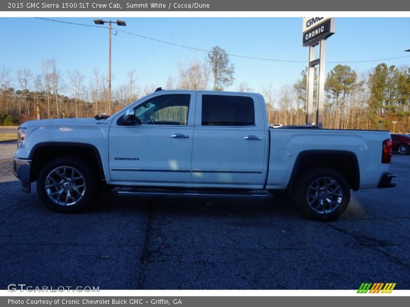 Summit White / Cocoa/Dune 2015 GMC Sierra 1500 SLT Crew Cab