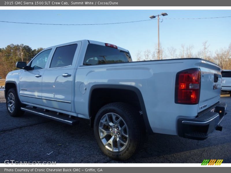 Summit White / Cocoa/Dune 2015 GMC Sierra 1500 SLT Crew Cab