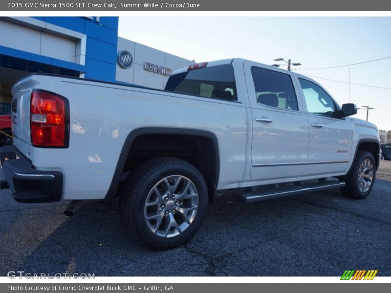 Summit White / Cocoa/Dune 2015 GMC Sierra 1500 SLT Crew Cab