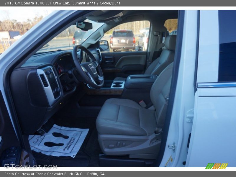 Summit White / Cocoa/Dune 2015 GMC Sierra 1500 SLT Crew Cab