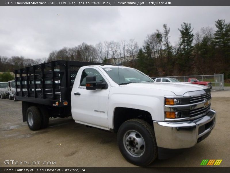 Summit White / Jet Black/Dark Ash 2015 Chevrolet Silverado 3500HD WT Regular Cab Stake Truck