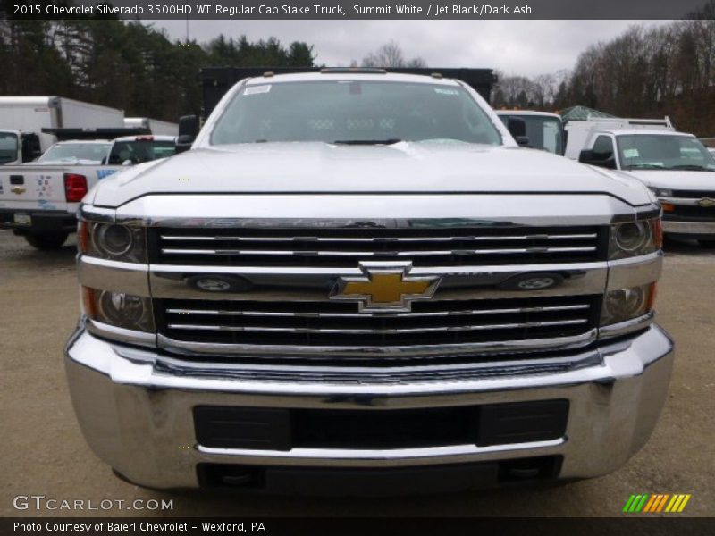 Summit White / Jet Black/Dark Ash 2015 Chevrolet Silverado 3500HD WT Regular Cab Stake Truck