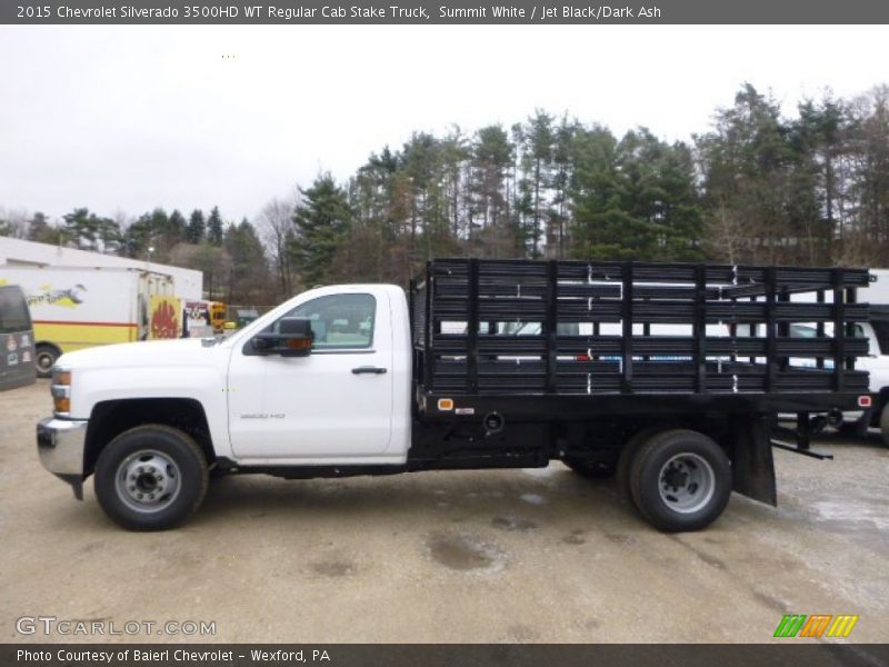 Summit White / Jet Black/Dark Ash 2015 Chevrolet Silverado 3500HD WT Regular Cab Stake Truck