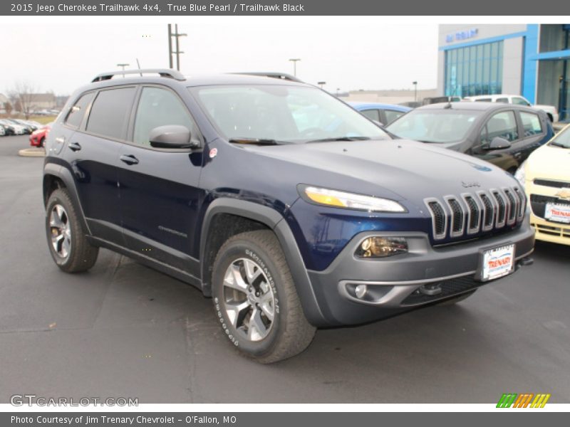 True Blue Pearl / Trailhawk Black 2015 Jeep Cherokee Trailhawk 4x4