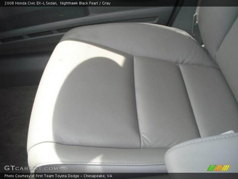 Nighthawk Black Pearl / Gray 2008 Honda Civic EX-L Sedan