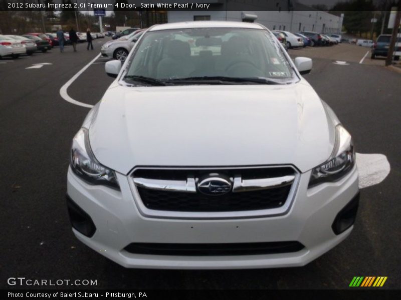 Satin White Pearl / Ivory 2012 Subaru Impreza 2.0i Premium 4 Door
