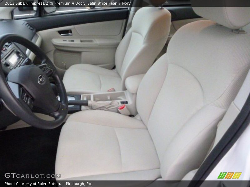 Satin White Pearl / Ivory 2012 Subaru Impreza 2.0i Premium 4 Door