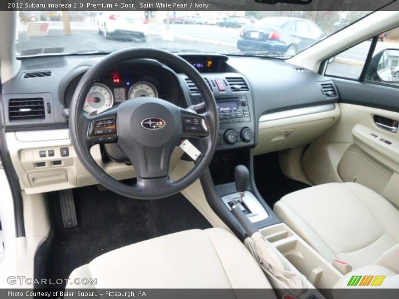 Ivory Interior - 2012 Impreza 2.0i Premium 4 Door 