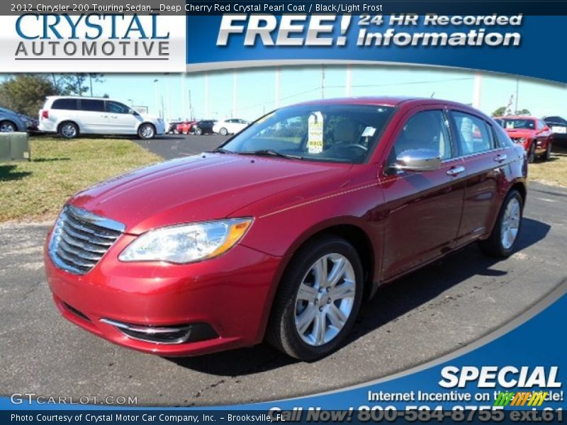 Deep Cherry Red Crystal Pearl Coat / Black/Light Frost 2012 Chrysler 200 Touring Sedan