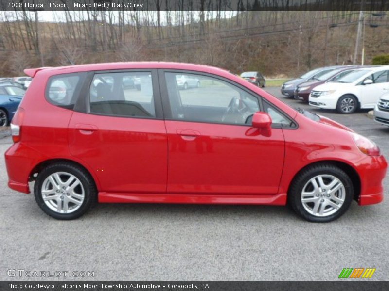 Milano Red / Black/Grey 2008 Honda Fit Sport