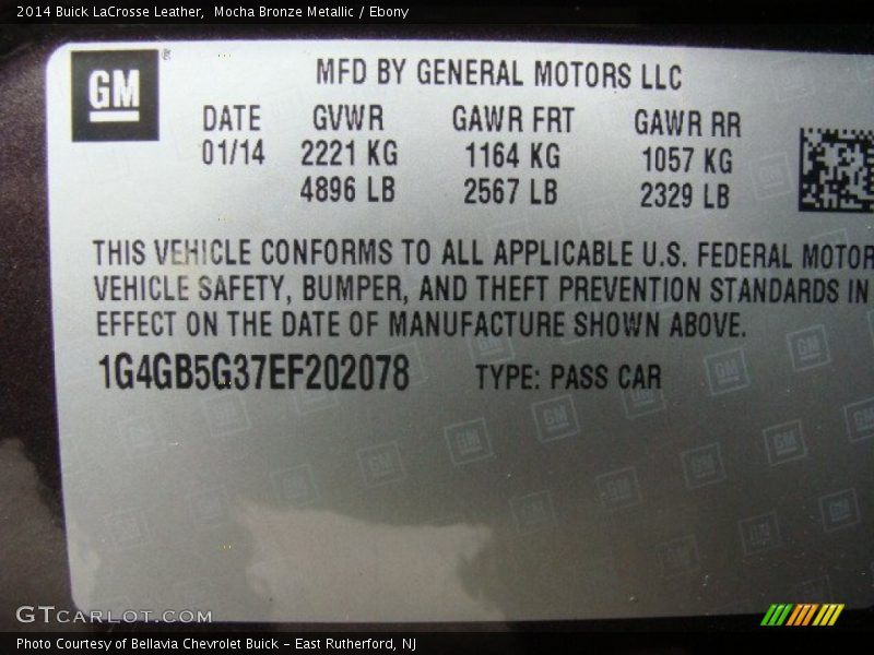 Mocha Bronze Metallic / Ebony 2014 Buick LaCrosse Leather