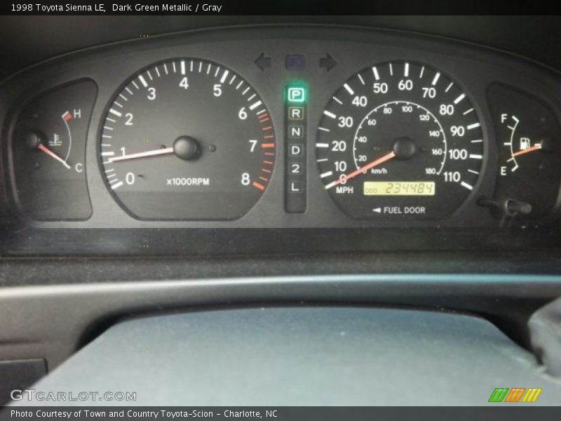 Dark Green Metallic / Gray 1998 Toyota Sienna LE