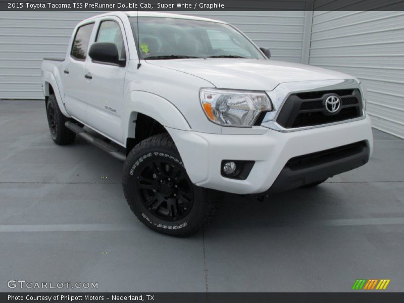 Super White / Graphite 2015 Toyota Tacoma TSS PreRunner Double Cab