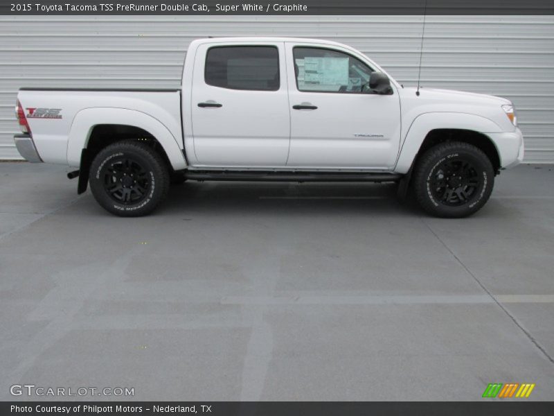 Super White / Graphite 2015 Toyota Tacoma TSS PreRunner Double Cab