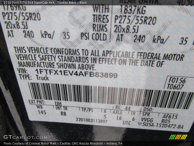 Tuxedo Black / Black 2010 Ford F150 FX4 SuperCab 4x4