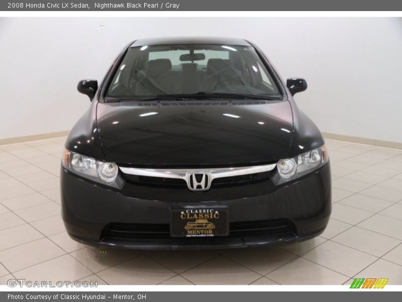 Nighthawk Black Pearl / Gray 2008 Honda Civic LX Sedan