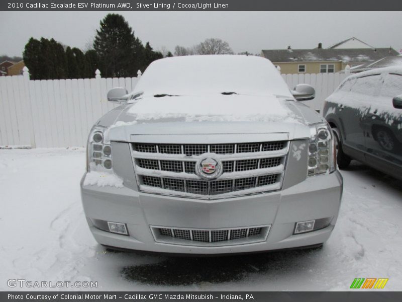 Silver Lining / Cocoa/Light Linen 2010 Cadillac Escalade ESV Platinum AWD