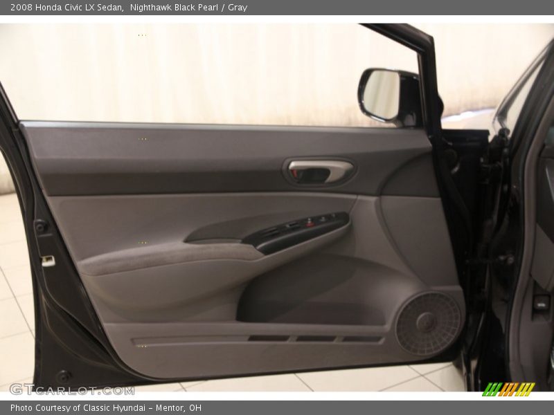 Nighthawk Black Pearl / Gray 2008 Honda Civic LX Sedan