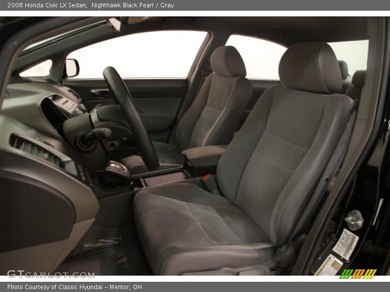 Nighthawk Black Pearl / Gray 2008 Honda Civic LX Sedan