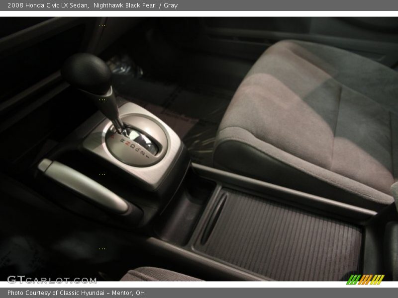 Nighthawk Black Pearl / Gray 2008 Honda Civic LX Sedan