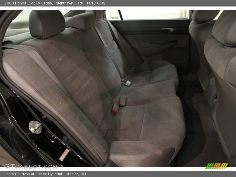 Nighthawk Black Pearl / Gray 2008 Honda Civic LX Sedan