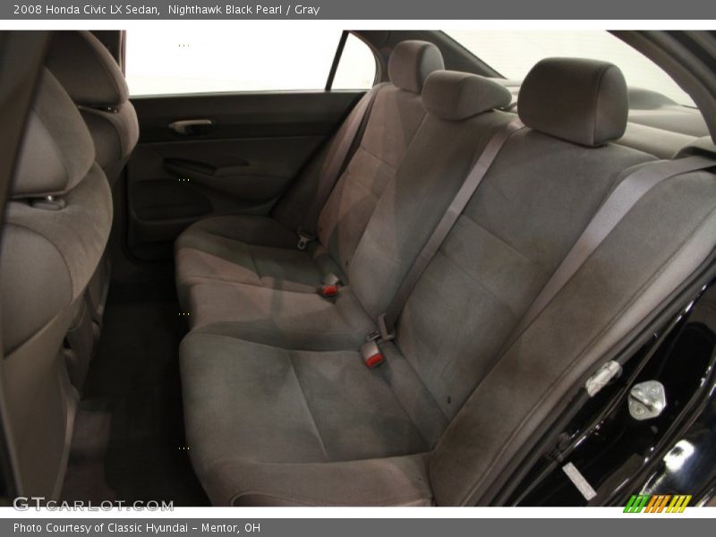 Nighthawk Black Pearl / Gray 2008 Honda Civic LX Sedan