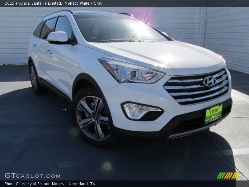 Monaco White / Gray 2015 Hyundai Santa Fe Limited