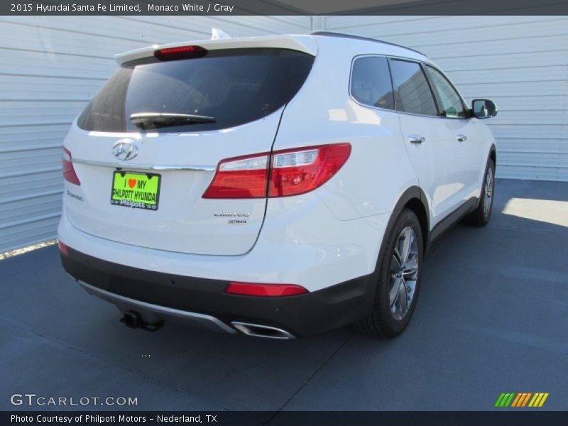 Monaco White / Gray 2015 Hyundai Santa Fe Limited