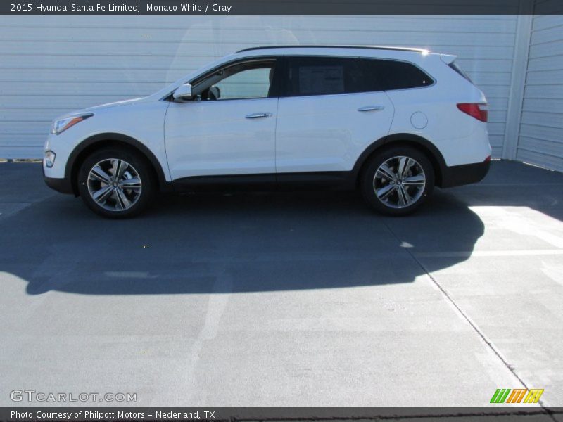 Monaco White / Gray 2015 Hyundai Santa Fe Limited