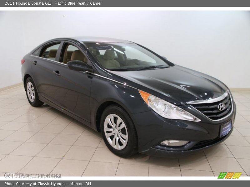 Pacific Blue Pearl / Camel 2011 Hyundai Sonata GLS