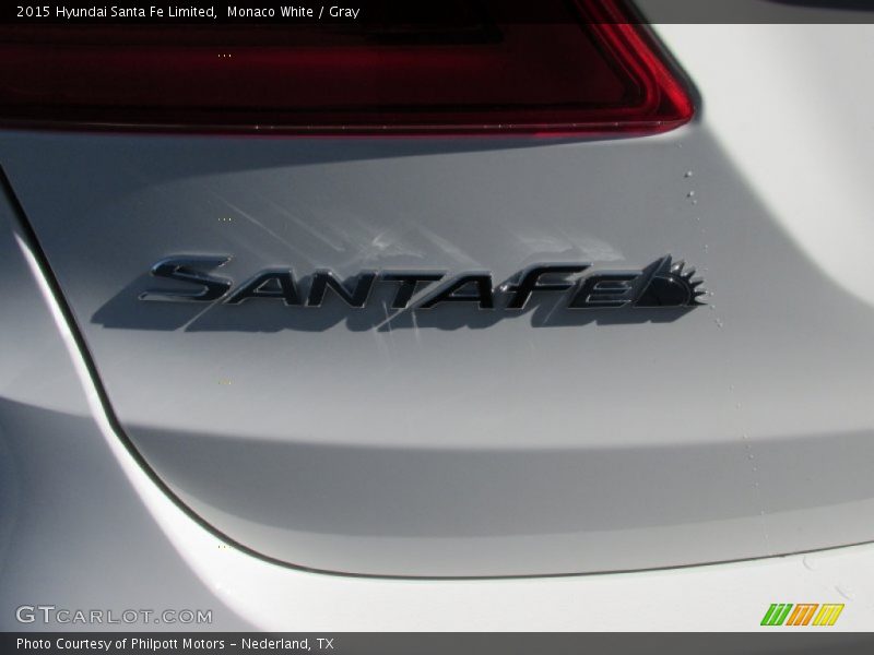 Monaco White / Gray 2015 Hyundai Santa Fe Limited